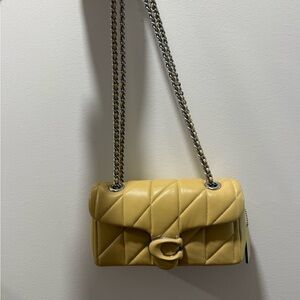 Coach Quilted Leather Shoulder Bag in Mustard